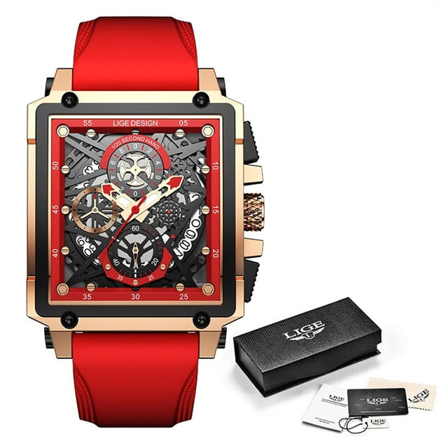 Men's Luxury Waterproof Square Wrist Watch - TrendSettingFashions 