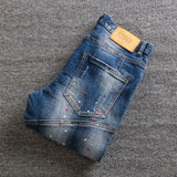 Men's Faded Denim Ripped Pants - TrendSettingFashions 