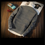 Men's Round Collar Thick Sweater - TrendSettingFashions 