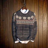 Men's Snowflake Knitted Pullover - TrendSettingFashions 