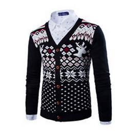 Men's V-Neck Elk Cardigan - TrendSettingFashions 