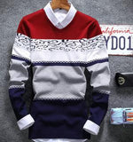 Men's V-Neck Fashion Print Sweater - TrendSettingFashions 