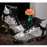 Men's Patchwork Fashion Print High Tops - TrendSettingFashions 