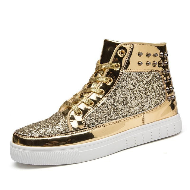 Men's Glossy High Tops - TrendSettingFashions 