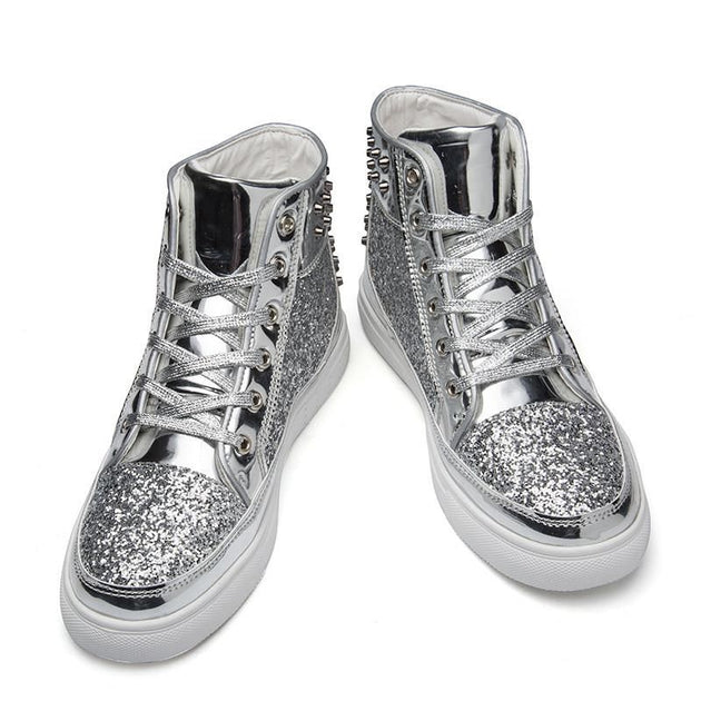 Men's Glossy High Tops - TrendSettingFashions 