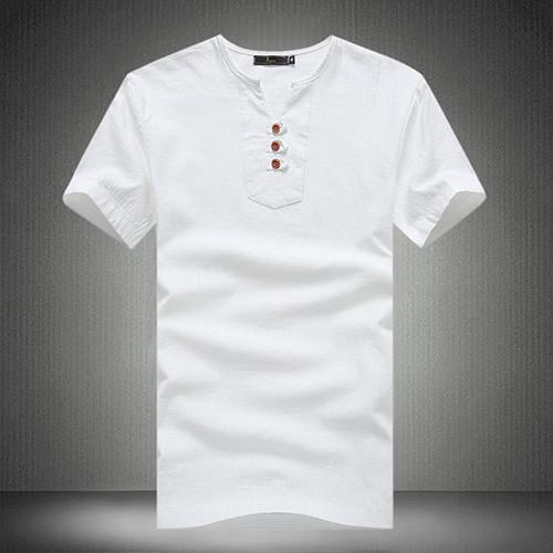 Men's Button Down V-Neck Tee - TrendSettingFashions 