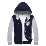 Men's Patchwork Hooded Zip Up Up To 3XL - TrendSettingFashions 