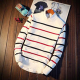 Men's Stripe Pullover Sweater - TrendSettingFashions 