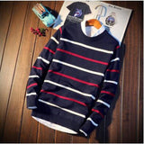 Men's Stripe Pullover Sweater - TrendSettingFashions 