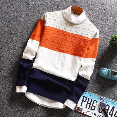 Men's Pullover Patchwork Sweater - TrendSettingFashions 