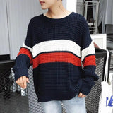 Men's Three Color Patchwork Sweater - TrendSettingFashions 