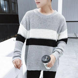 Men's Three Color Patchwork Sweater - TrendSettingFashions 