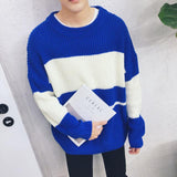 Men's Patchwork Long-Sleeved Sweater - TrendSettingFashions 