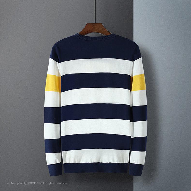 Men's Fashion Striped Pullover - TrendSettingFashions 