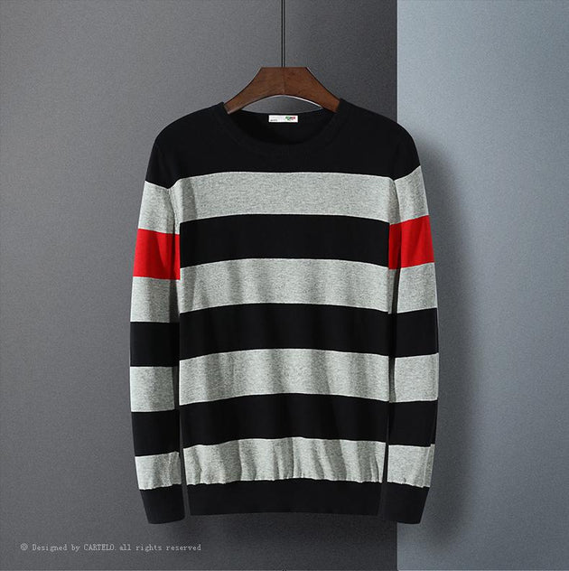 Men's Fashion Striped Pullover - TrendSettingFashions 