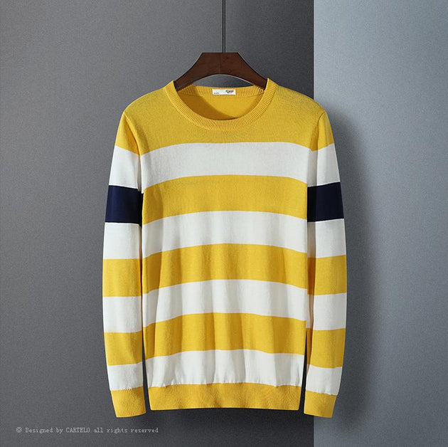 Men's Fashion Striped Pullover - TrendSettingFashions 