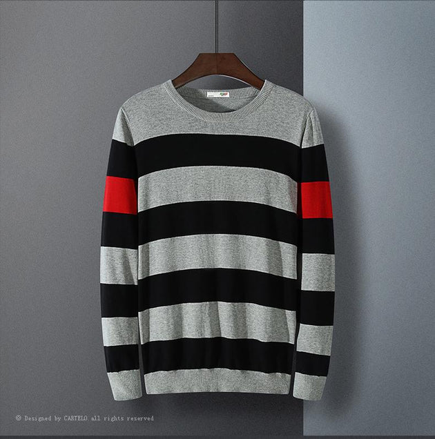 Men's Fashion Striped Pullover - TrendSettingFashions 