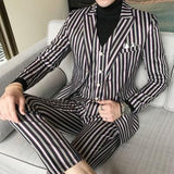 Men's 3pcs Fashion Stripe Suit - TrendSettingFashions 