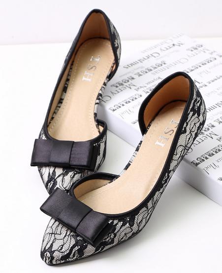 Women's Bowtie Pointed Toe Flats - TrendSettingFashions 