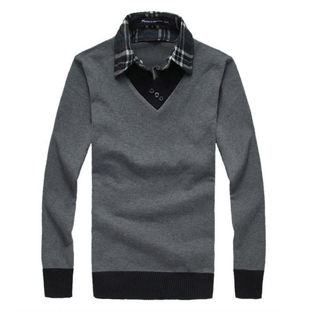 Men's V-Neck Dress Sweater - TrendSettingFashions 