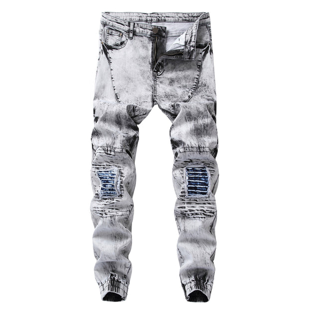 Men's Hip Hop Retro Patch Jeans - TrendSettingFashions 