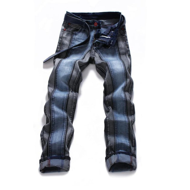 Men's Two Tone Split Colored Jeans - TrendSettingFashions 